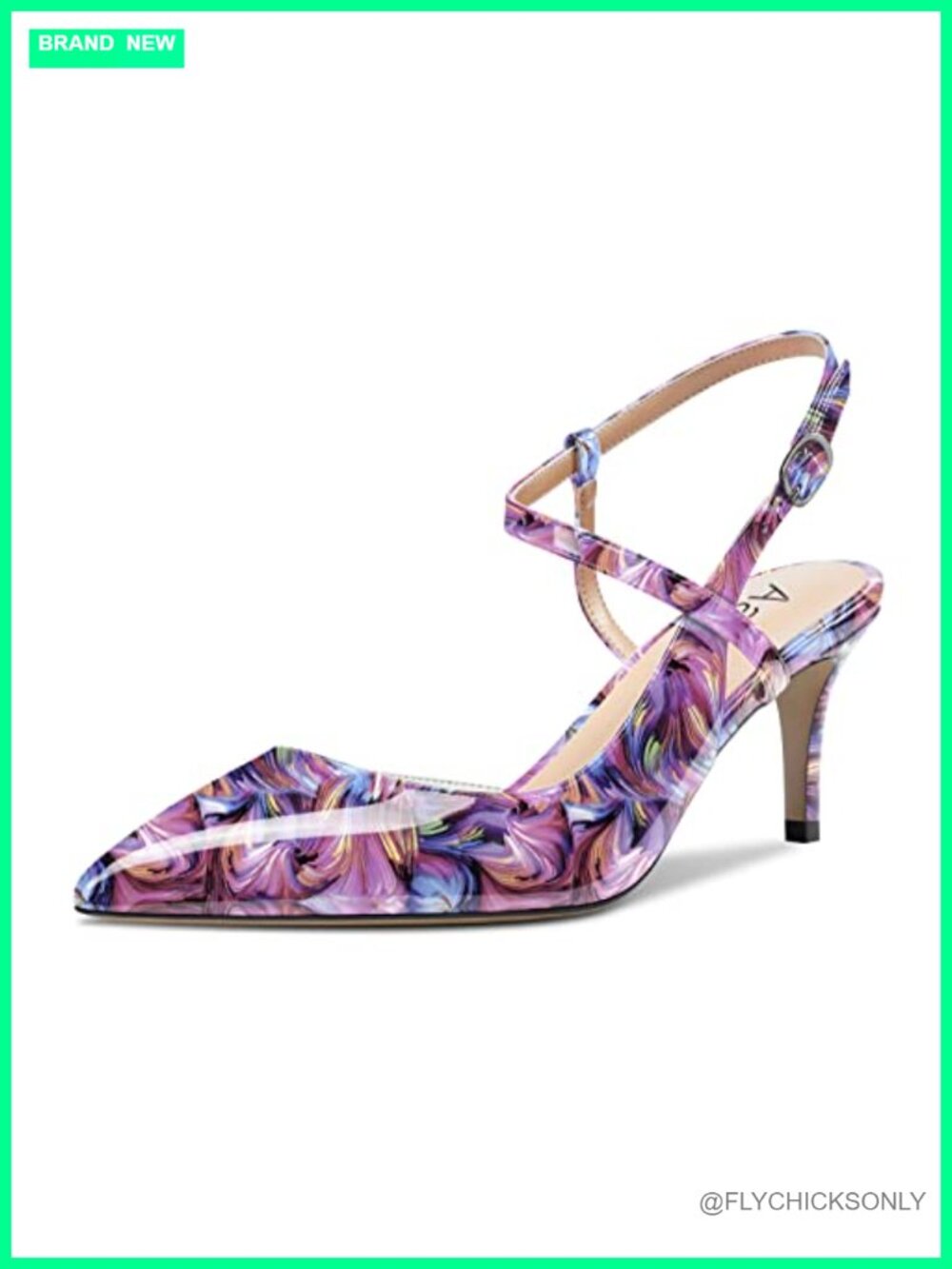 Slingback Pumps Ankle Strap D'Orsay Stiletto Mid Heel Pointed Toe Dress Shoes
